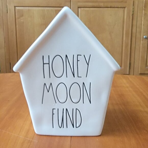 Rae Dunn Other - Rae Dunn Ceramic House Shaped HONEY MOON FUND Savings Bank